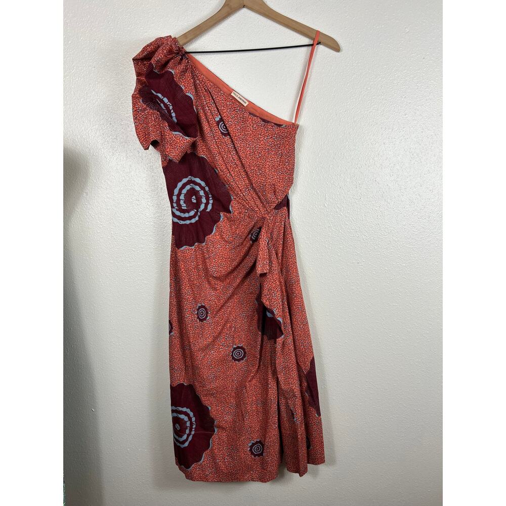 Ulla Johnson Idra One Shoulder Midi Dress Sand Dollar Sz 4 Luxary Boho - Picture 3 of 9